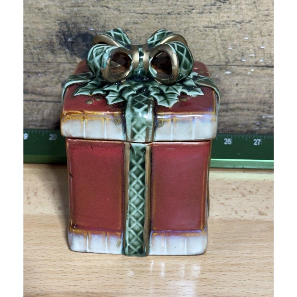 🔥Home Red Ceramic Jar Vintage Wrapped Present Storage Cube